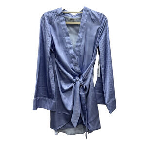 NWT Shades of Rose Womens Geometric Print Wrap Dress Long Sleeve Purple Size XS